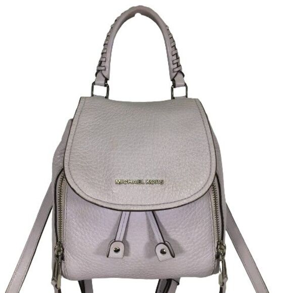Michael Kors Viv Extra-Small Pebbled Leather Backpack Lavender Mist Soft Lylac - Picture 1 of 15